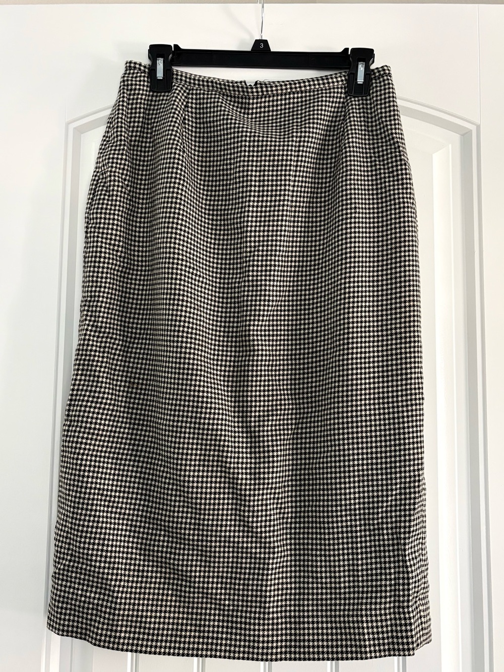 Ralph Lauren - Wool Houndstooth Midi Skirt